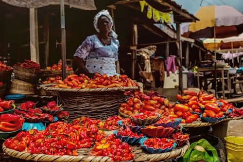 Pepper vendor at an Anambra market